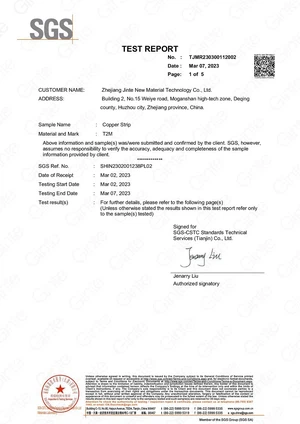 SGS conductivity of copper foil SGS conductivity of copper foil